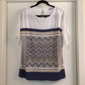 CONTROLUCE/.Italy.Knit+Chiffon.Top